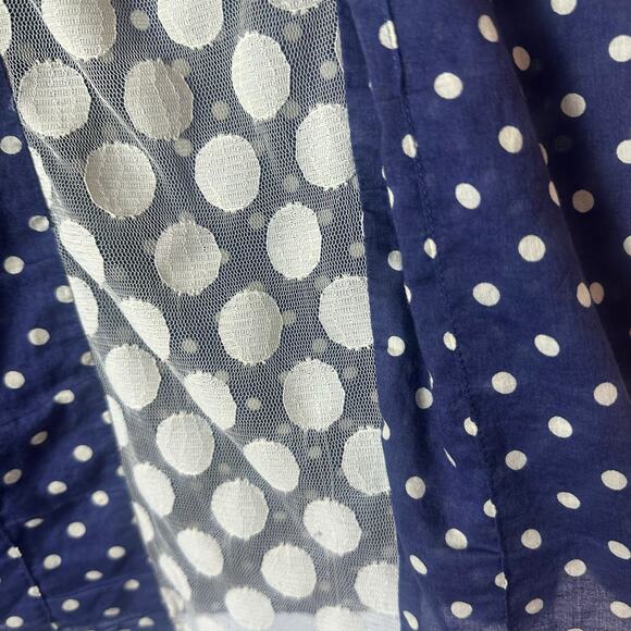 Birds of Paradise women’s polkadotted blouse button up lace back romantic - Picture 6 of 9